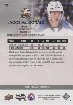 2021-22 Upper Deck AHL - Blue #73 Jacob MacDonald Back