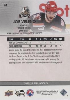 2021-22 Upper Deck AHL - Blue #74 Joe Veleno Back