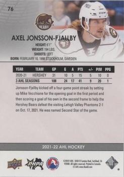 2021-22 Upper Deck AHL - Blue #76 Axel Jonsson-Fjallby Back