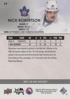 2021-22 Upper Deck AHL - Blue #79 Nick Robertson Back