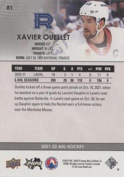 2021-22 Upper Deck AHL - Blue #81 Xavier Ouellet Back