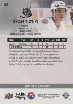 2021-22 Upper Deck AHL - Blue #82 Ryan Suzuki Back