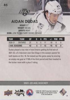 2021-22 Upper Deck AHL - Blue #85 Aidan Dudas Back