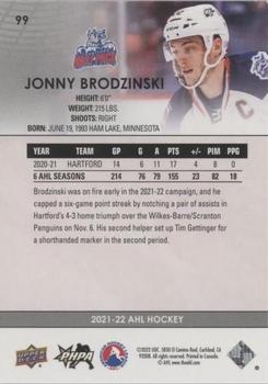 2021-22 Upper Deck AHL - Blue #99 Jonny Brodzinski Back