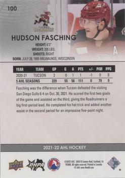 2021-22 Upper Deck AHL - Blue #100 Hudson Fasching Back