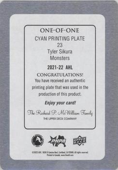 2021-22 Upper Deck AHL - Printing Plates Cyan #23 Tyler Sikura Back