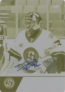 2021-22 Upper Deck AHL - Printing Plates Yellow #150 Dustin Wolf Front