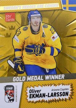 2018 BY Cards IIHF World Championship (Unlicensed) - Gold Medal Winner #SWE/2018-35 Oliver Ekman-Larsson Front