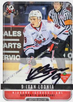 2018-19 Extreme Niagara IceDogs (OHL) Autographs #5 Ivan Lodnia Front