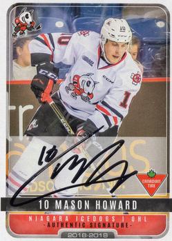 2018-19 Extreme Niagara IceDogs (OHL) Autographs #6 Mason Howard Front
