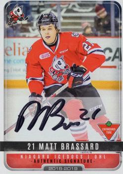2018-19 Extreme Niagara IceDogs (OHL) Autographs #12 Matt Brassard Front