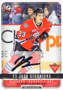 2018-19 Extreme Niagara IceDogs (OHL) Autographs #13 Jack Studnicka Front