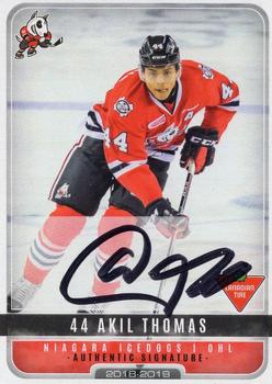 2018-19 Extreme Niagara IceDogs (OHL) Autographs #20 Akil Thomas Front