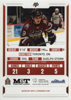2021-22 Guelph Storm (OHL) #NNO Chase Coughlan Back