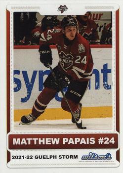 2021-22 Guelph Storm (OHL) #NNO Matthew Papais Front