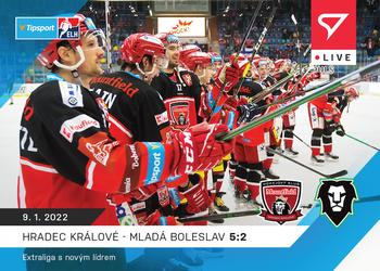 2021-22 SportZoo Live Tipsport ELH #L-078 Mountfield HK - BK Mlada Boleslav 5:2 Front