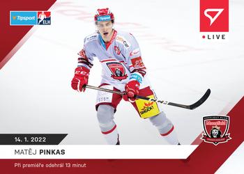 2021-22 SportZoo Live Tipsport ELH #L-080 Matej Pinkas Front