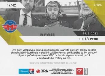 2021-22 SportZoo Live Tipsport ELH #L-124 Lukas Pech Back