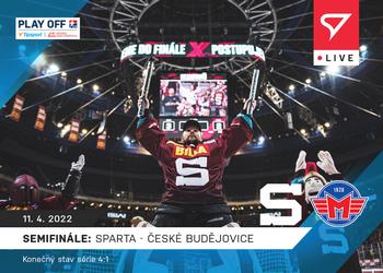 2021-22 SportZoo Live Tipsport ELH #L-131 Semifinale: HC Sparta Praha - HC Motor Ceske Budejovice Front