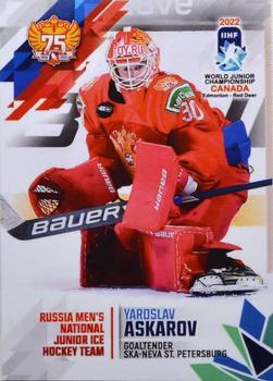 2022 BY Cards IIHF World Junior Championship Team Russia (Unlicensed) #RUS/U20/2022-02 Yaroslav Askarov Front