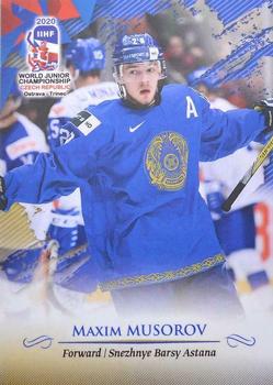 2020 BY Cards IIHF U20 World Championship (Unlicensed) #KAZ/U20/2020-09 Maxim Musorov Front