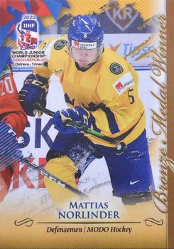 2020 BY Cards IIHF U20 World Championship (Unlicensed) #SWE/U20/2020-07 Mattias Norlinder Front