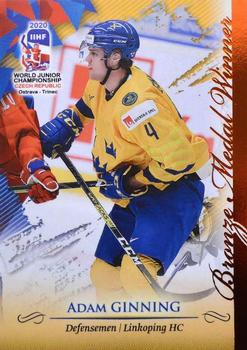 2020 BY Cards IIHF U20 World Championship (Unlicensed) #SWE/U20/2020-32 Adam Ginning Front