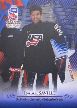 2020 BY Cards IIHF U20 World Championship (Unlicensed) #USA/U20/2020-02 Isaiah Saville Front