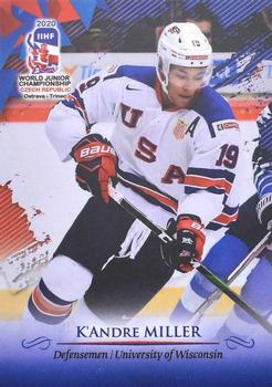 2020 BY Cards IIHF U20 World Championship (Unlicensed) #USA/U20/2020-08 K'Andre Miller Front