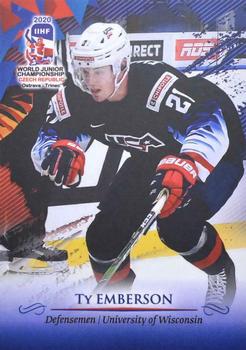 2020 BY Cards IIHF U20 World Championship (Unlicensed) #USA/U20/2020-09 Ty Emberson Front