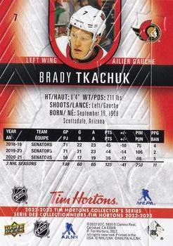 2022-23 Upper Deck Tim Hortons #7 Brady Tkachuk Back