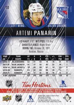 2022-23 Upper Deck Tim Hortons #10 Artemi Panarin Back