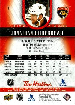 2022-23 Upper Deck Tim Hortons #11 Jonathan Huberdeau Back