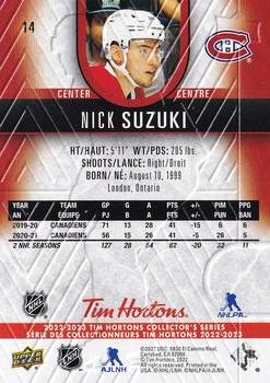 2022-23 Upper Deck Tim Hortons #14 Nick Suzuki Back