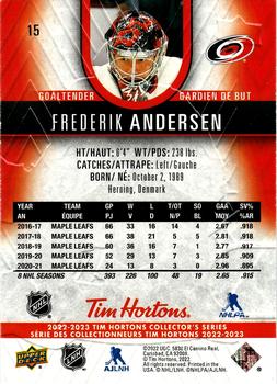 2022-23 Upper Deck Tim Hortons #15 Frederik Andersen Back