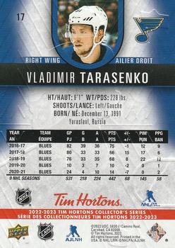 2022-23 Upper Deck Tim Hortons #17 Vladimir Tarasenko Back