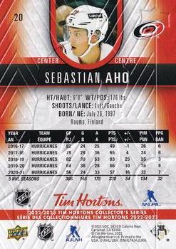 2022-23 Upper Deck Tim Hortons #20 Sebastian Aho Back