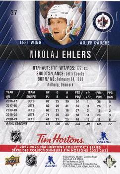 2022-23 Upper Deck Tim Hortons #27 Nikolaj Ehlers Back