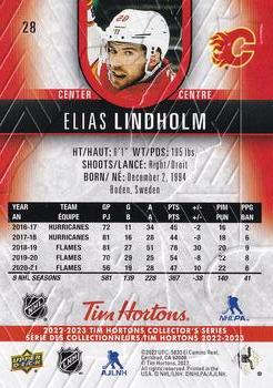 2022-23 Upper Deck Tim Hortons #28 Elias Lindholm Back