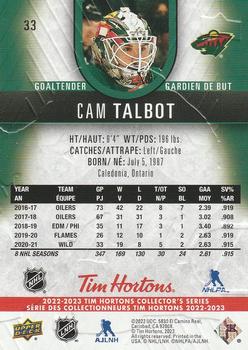 2022-23 Upper Deck Tim Hortons #33 Cam Talbot Back