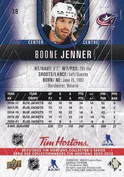 2022-23 Upper Deck Tim Hortons #38 Boone Jenner Back