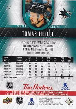 2022-23 Upper Deck Tim Hortons #47 Tomas Hertl Back