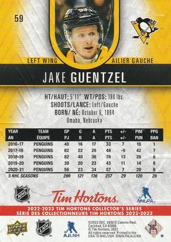 2022-23 Upper Deck Tim Hortons #59 Jake Guentzel Back
