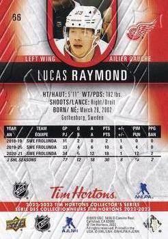 2022-23 Upper Deck Tim Hortons #66 Lucas Raymond Back