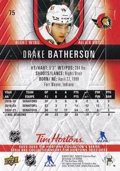 2022-23 Upper Deck Tim Hortons #75 Drake Batherson Back