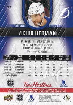 2022-23 Upper Deck Tim Hortons #77 Victor Hedman Back
