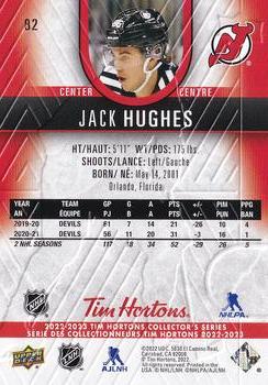 2022-23 Upper Deck Tim Hortons #82 Jack Hughes Back