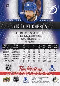 2022-23 Upper Deck Tim Hortons #83 Nikita Kucherov Back