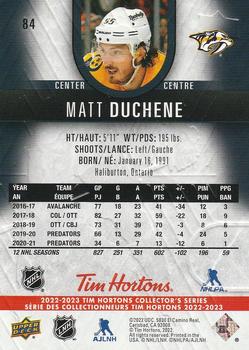 2022-23 Upper Deck Tim Hortons #84 Matt Duchene Back