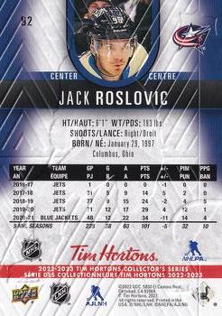 2022-23 Upper Deck Tim Hortons #92 Jack Roslovic Back